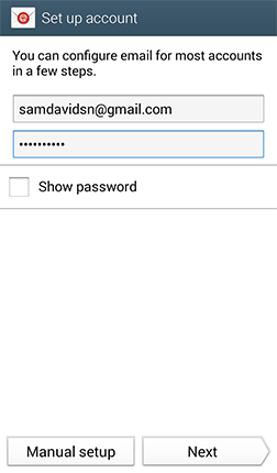 Email Username and Password